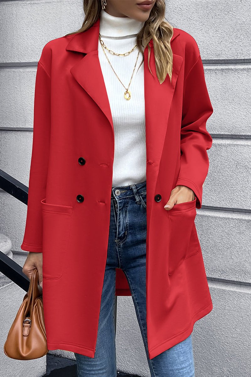Ivy Lane Lapel Collar Long Sleeve Blazer - Blazer Suit