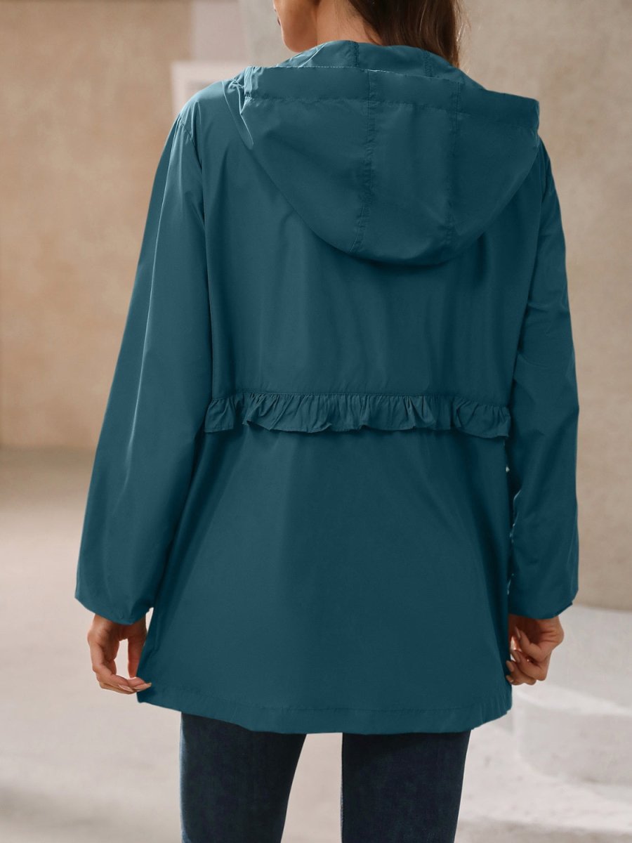 Ivy Lane Outdoor Waterproof Long Sleeve Hooded Windbreaker - Outerwear