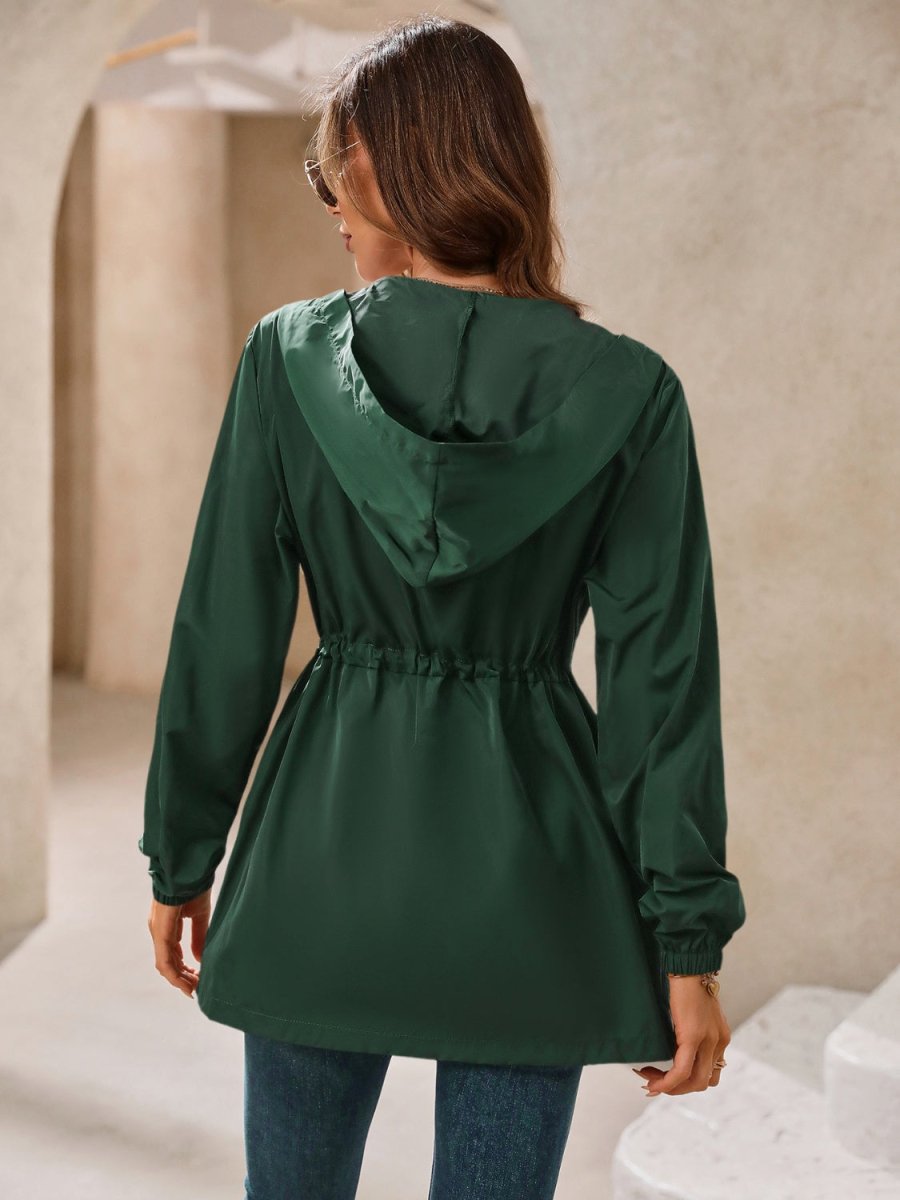 Ivy Lane Outdoor Waterproof Long Sleeve Hooded Windbreaker - Outerwear