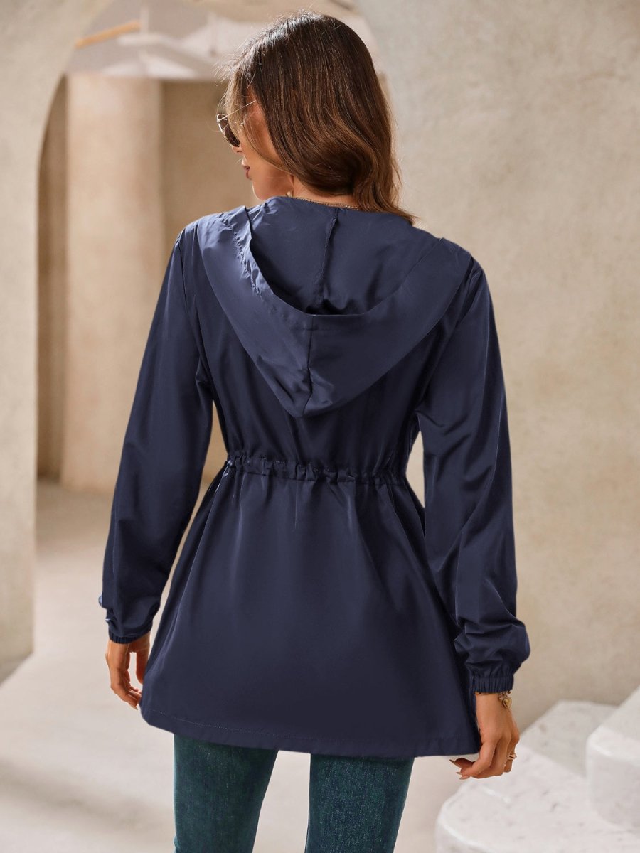 Ivy Lane Outdoor Waterproof Long Sleeve Hooded Windbreaker - Outerwear