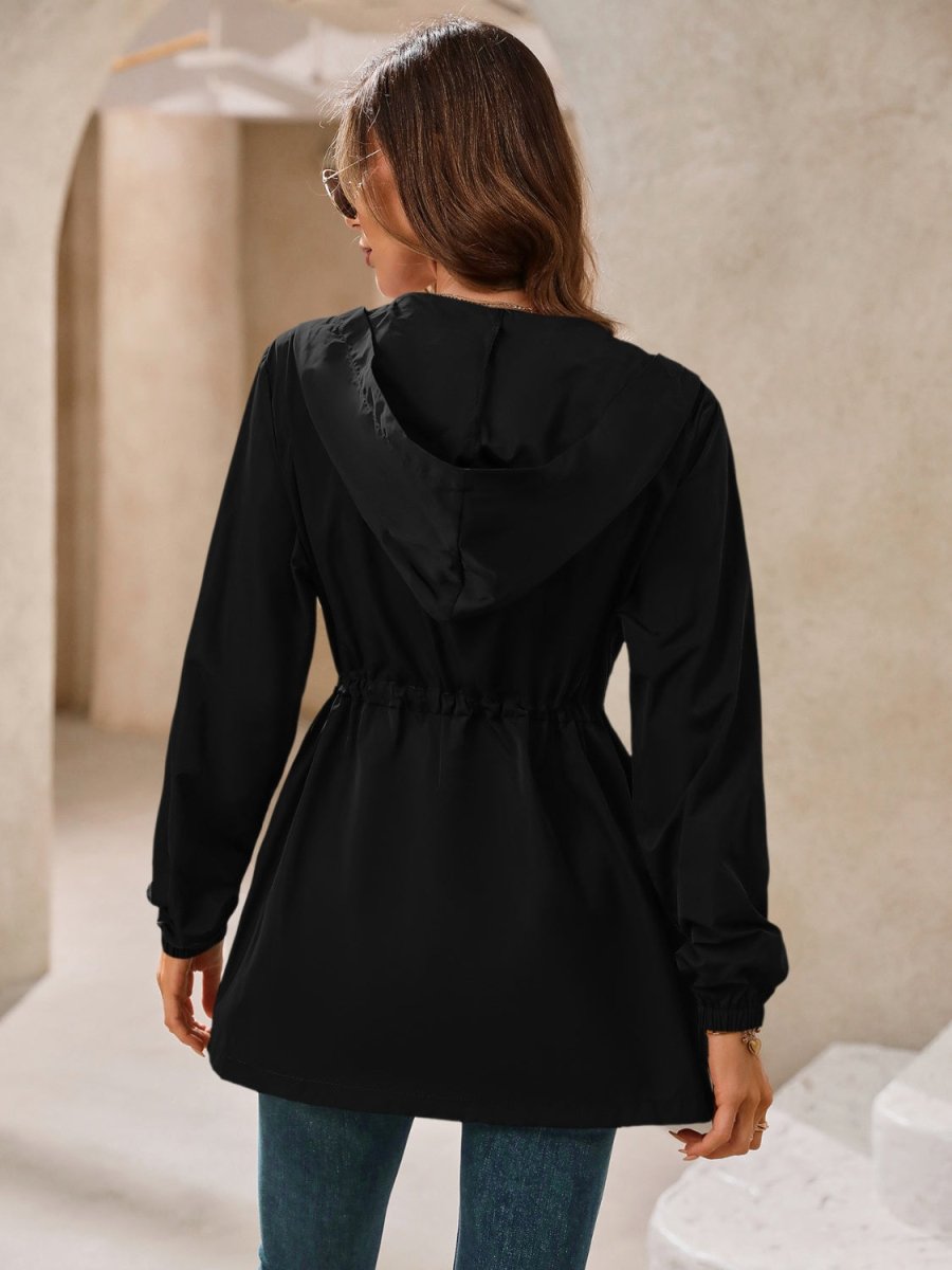 Ivy Lane Outdoor Waterproof Long Sleeve Hooded Windbreaker - Outerwear