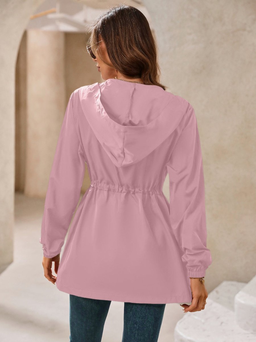 Ivy Lane Outdoor Waterproof Long Sleeve Hooded Windbreaker - Outerwear