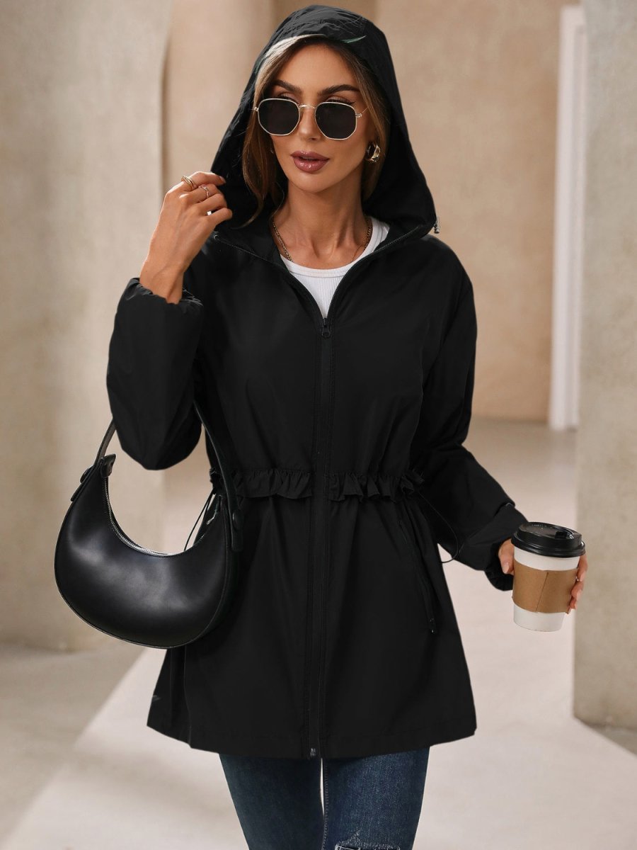 Ivy Lane Outdoor Waterproof Long Sleeve Hooded Windbreaker - Outerwear