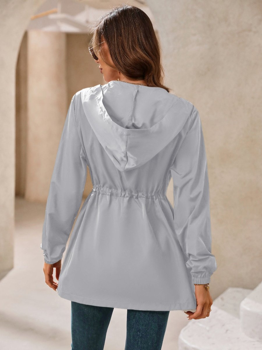 Ivy Lane Outdoor Waterproof Long Sleeve Hooded Windbreaker - Outerwear