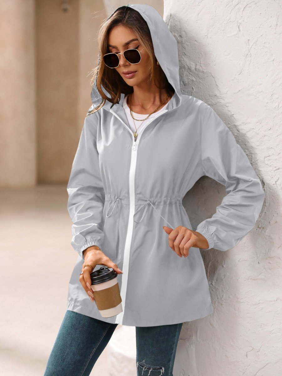 Ivy Lane Outdoor Waterproof Long Sleeve Hooded Windbreaker - Outerwear