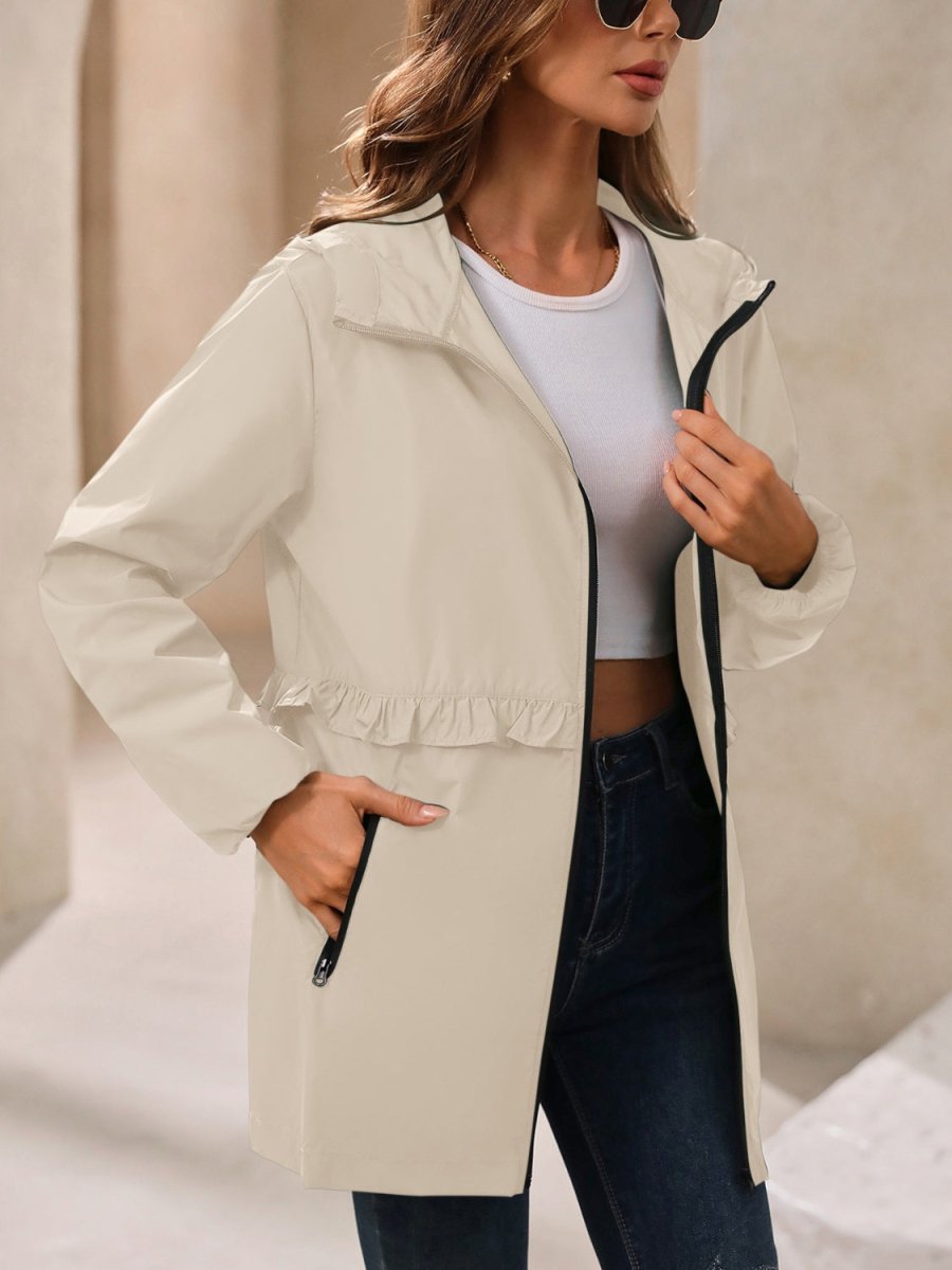 Ivy Lane Outdoor Waterproof Long Sleeve Hooded Windbreaker - Outerwear