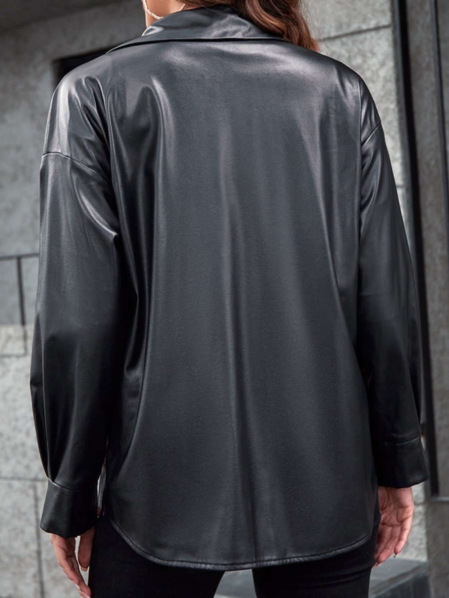 Ivy Lane Plaid Button Up Dropped Shoulder Jacket - Outerwear