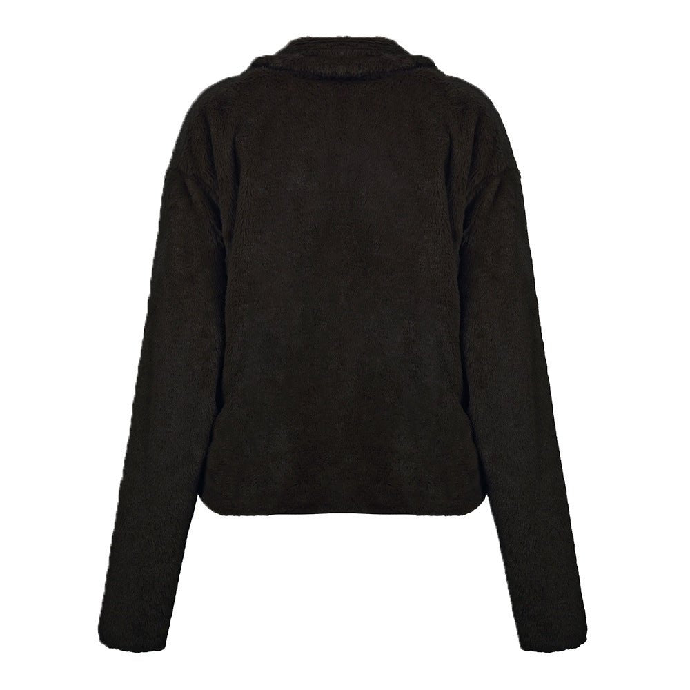 Ivy Lane Plush Open Front Dropped Shoulder Jacket - Outerwear