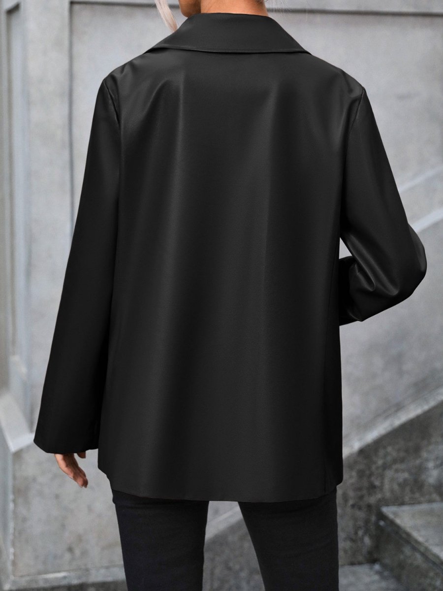 Ivy Lane Pocketed Button Up Collared Neck Blazer - Blazer Suit