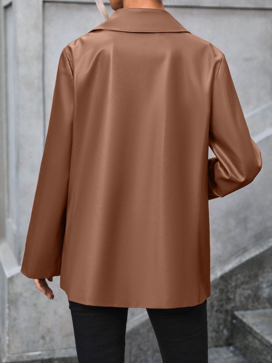 Ivy Lane Pocketed Button Up Collared Neck Blazer - Blazer Suit