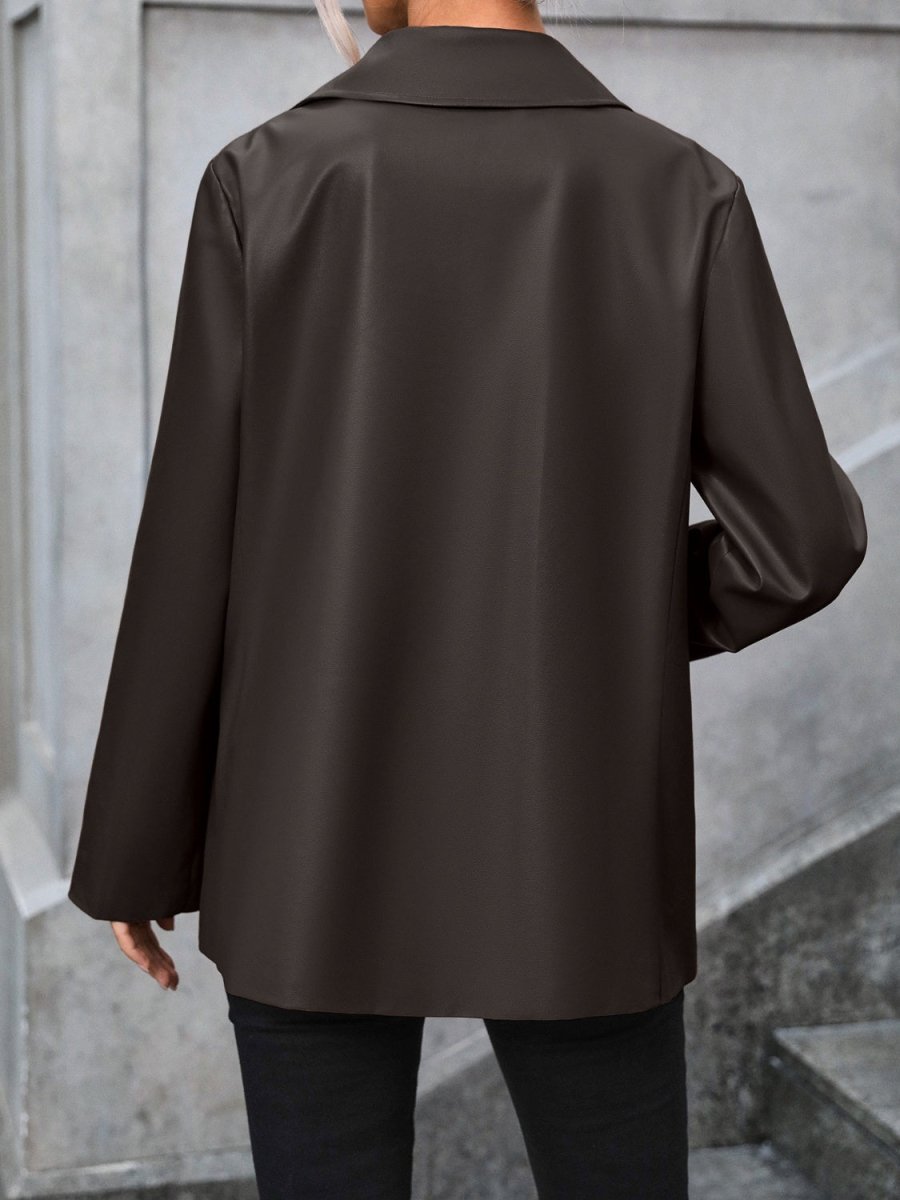 Ivy Lane Pocketed Button Up Collared Neck Blazer - Blazer Suit