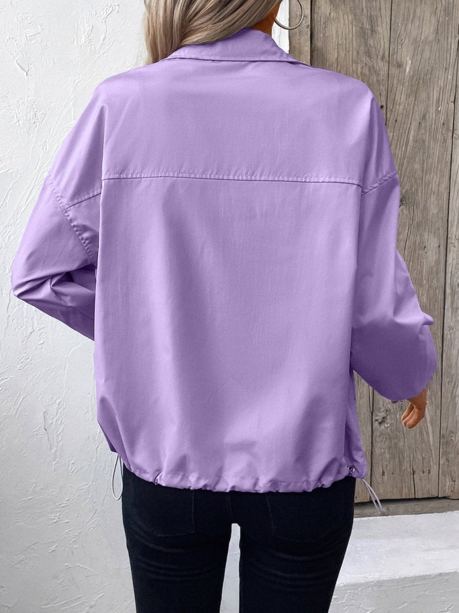 Ivy Lane Pocketed Zip Up Long Sleeve Jacket - Outerwear