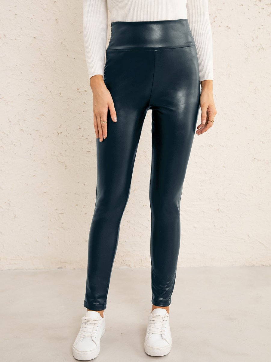 Ivy Lane PU High Waist Straight Pants - Bottoms