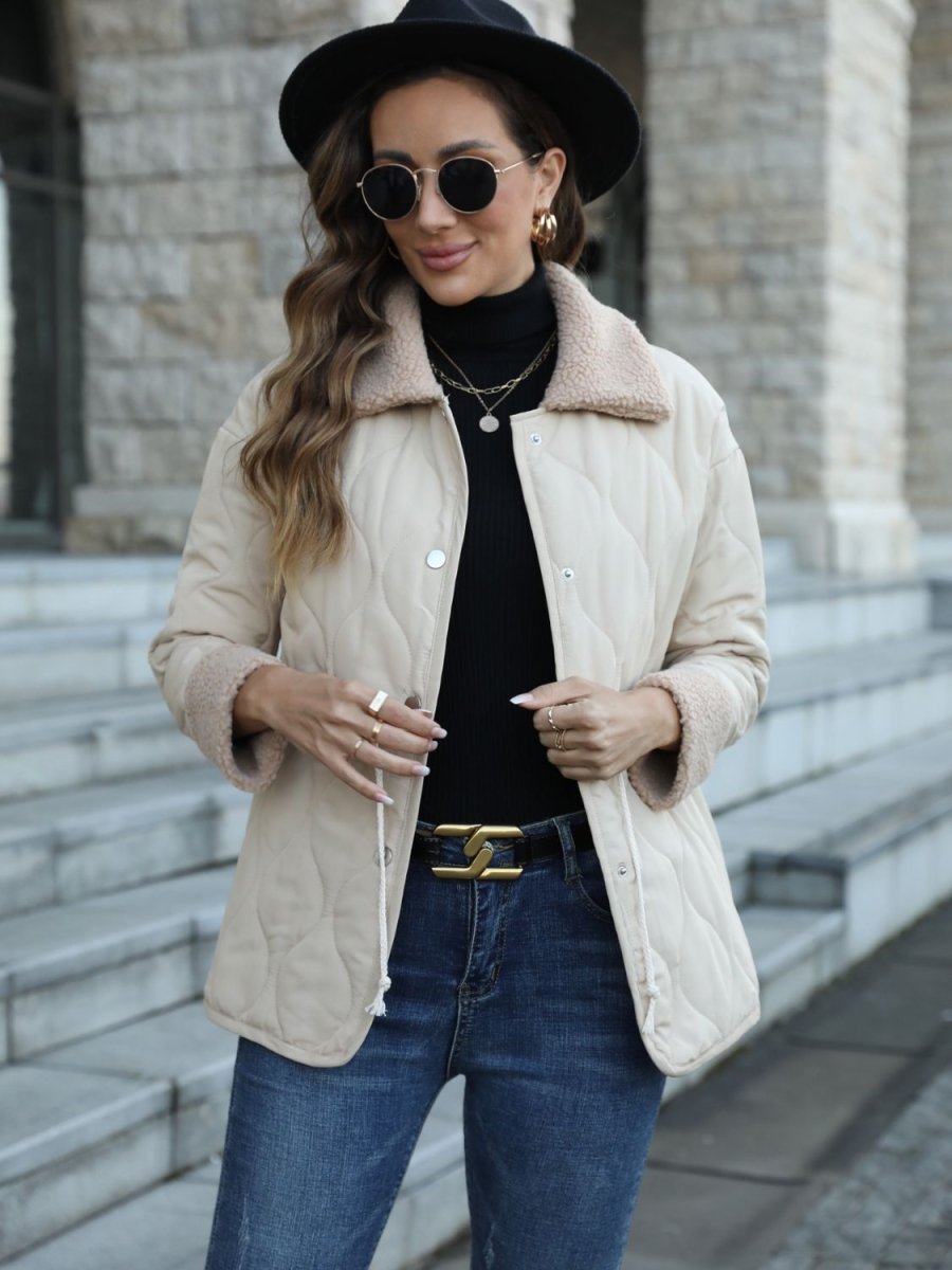Ivy Lane Snap Down Collared Jacket - Outerwear