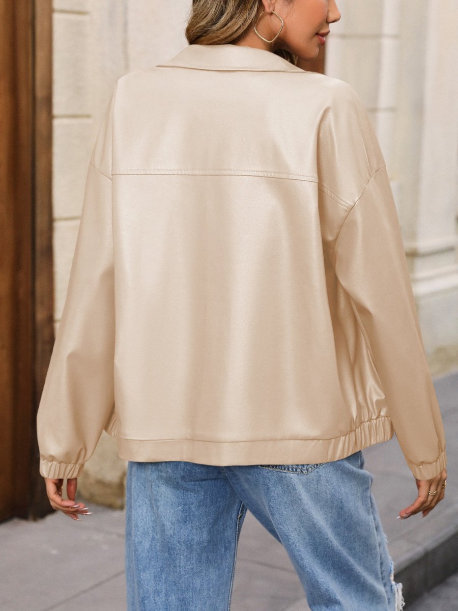 Ivy Lane Zip Up Dropped Shoulder Jacket - Outerwear