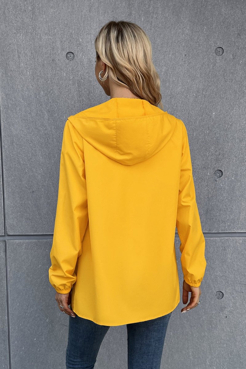 Ivy Lane Zip Up Long Sleeve Hooded Watertight Jacket - Outerwear