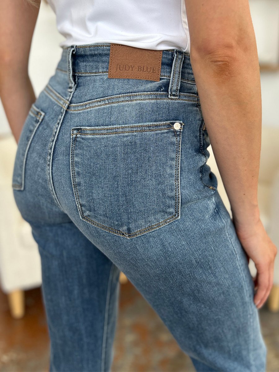Judy Blue Full Size Cuffed Hem Slim Jeans - Bottoms