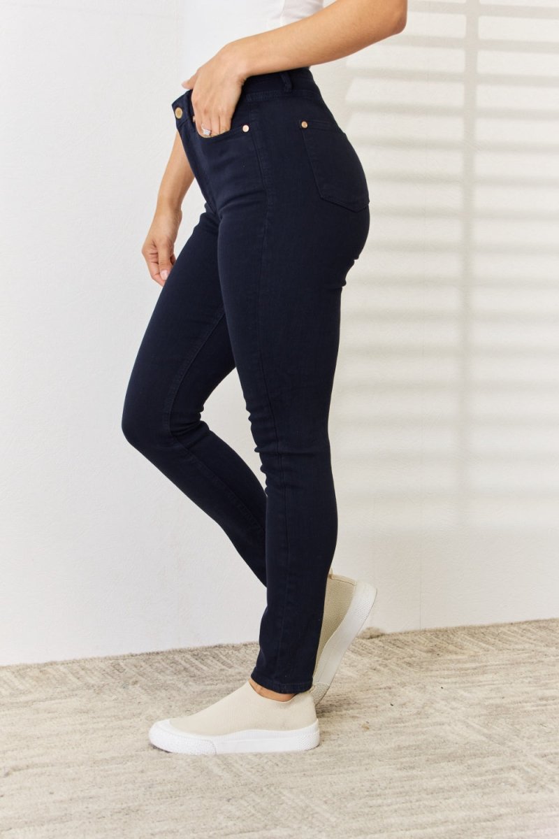 Judy Blue Full Size Garment Dyed Tummy Control Skinny Jeans - Bottoms