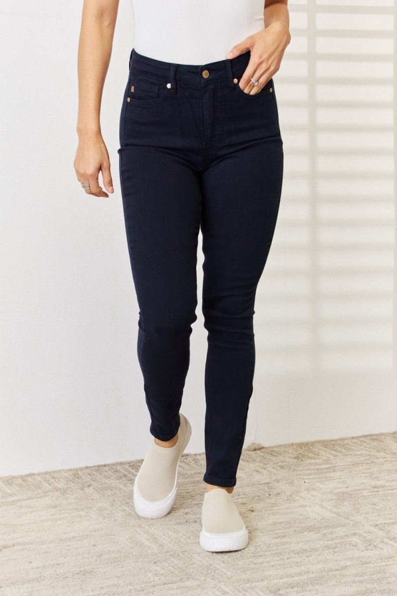Judy Blue Full Size Garment Dyed Tummy Control Skinny Jeans - Bottoms