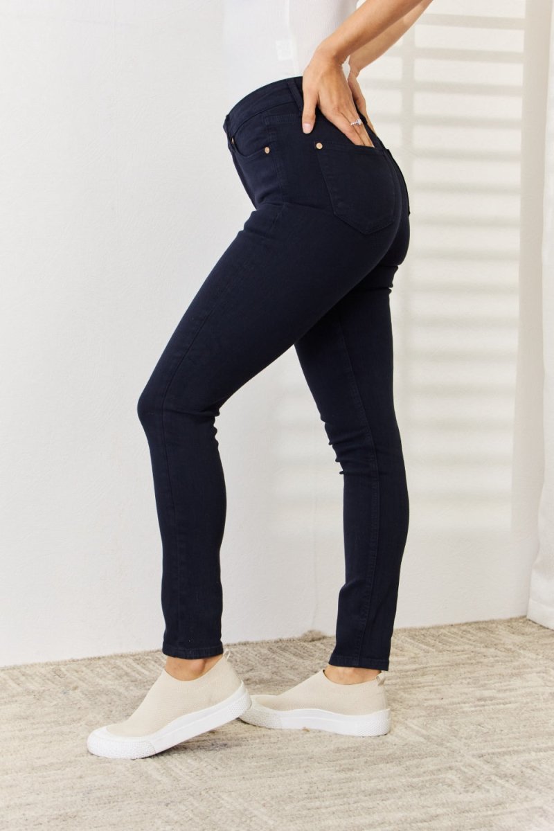 Judy Blue Full Size Garment Dyed Tummy Control Skinny Jeans - Bottoms