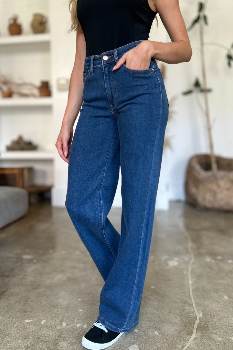 Judy Blue Full Size High Rise Straight Jeans - Bottoms
