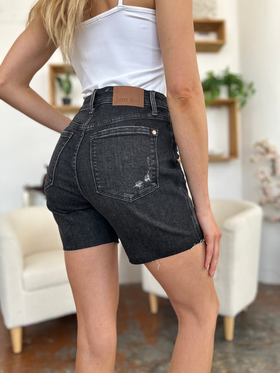Judy Blue Full Size High Waist Rigid Magic Denim Shorts - Bottoms