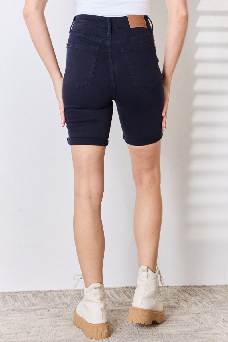 Judy Blue Full Size High Waist Tummy Control Bermuda Shorts - Bottoms