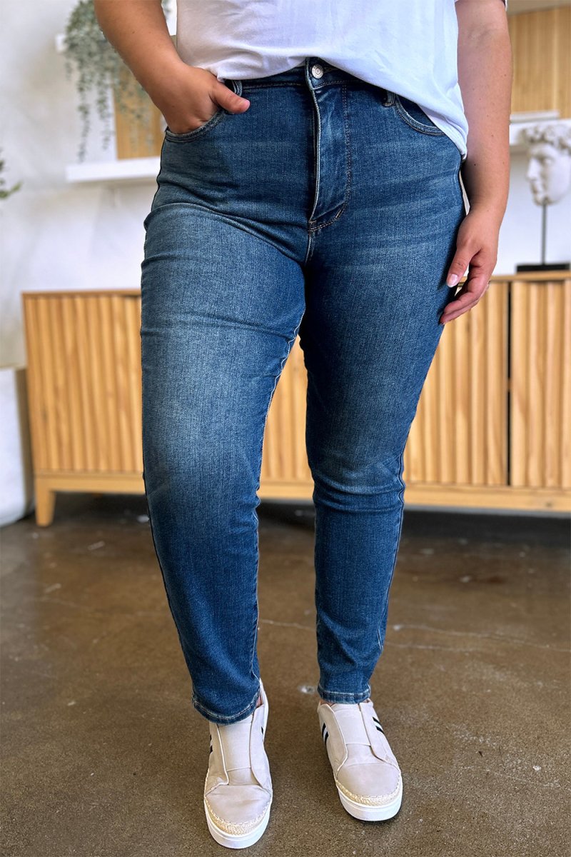 Judy Blue Full Size Tummy Control High Waist Slim Jeans - Bottoms