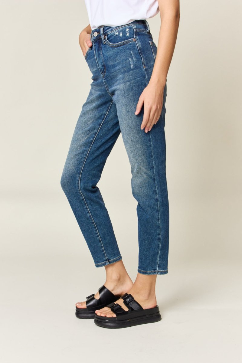Judy Blue Full Size Tummy Control High Waist Slim Jeans - Bottoms