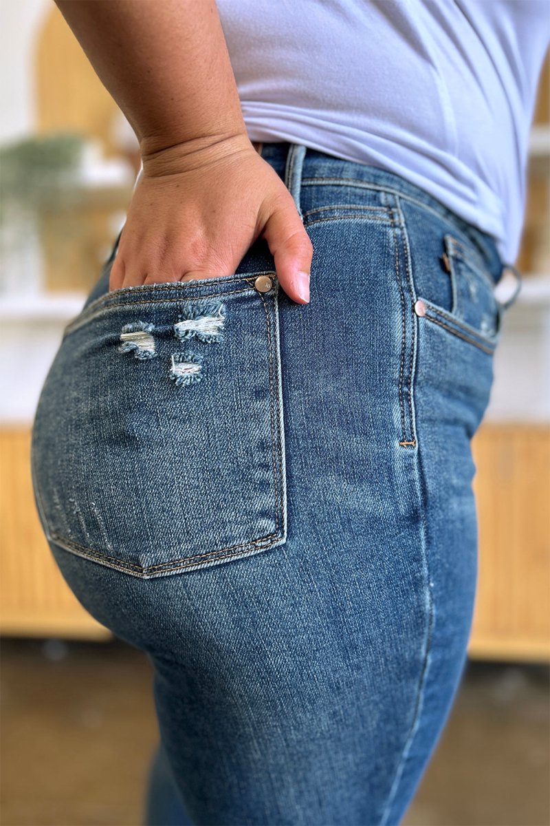 Judy Blue Full Size Tummy Control High Waist Slim Jeans - Bottoms