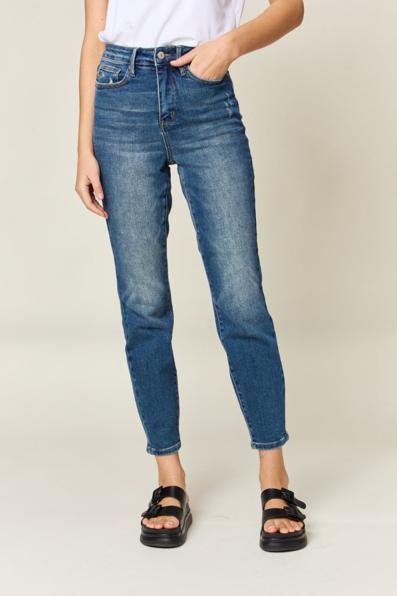 Judy Blue Full Size Tummy Control High Waist Slim Jeans - Bottoms