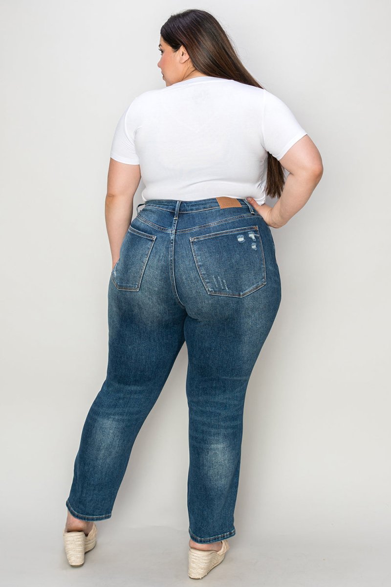 Judy Blue Full Size Tummy Control High Waist Slim Jeans - Bottoms