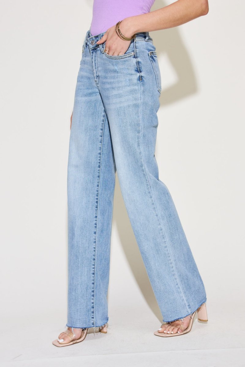 Judy Blue Full Size V Front Waistband Straight Jeans - Bottoms