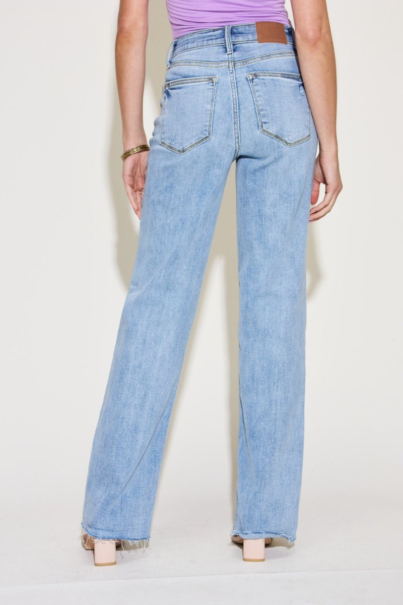 Judy Blue Full Size V Front Waistband Straight Jeans - Bottoms