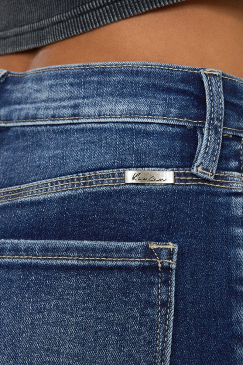 Kancan Full Size Cat's Whiskers Button Fly Denim Shorts - Bottoms