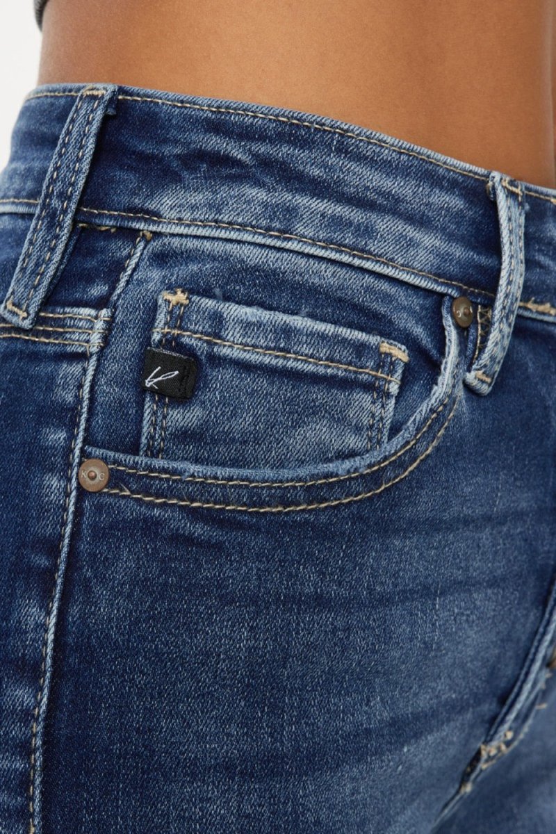 Kancan Full Size Cat's Whiskers Button Fly Denim Shorts - Bottoms