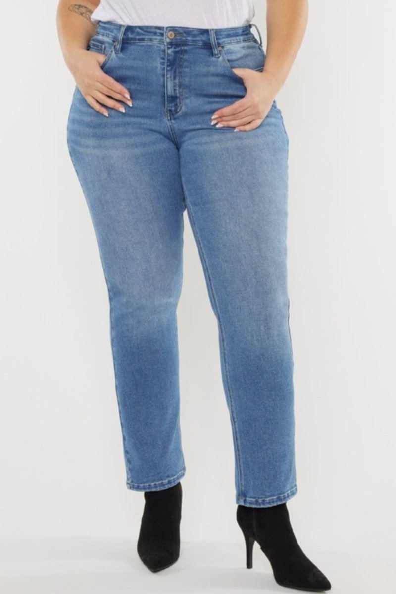 Kancan Full Size Cat's Whiskers High Waist Jeans - Bottoms