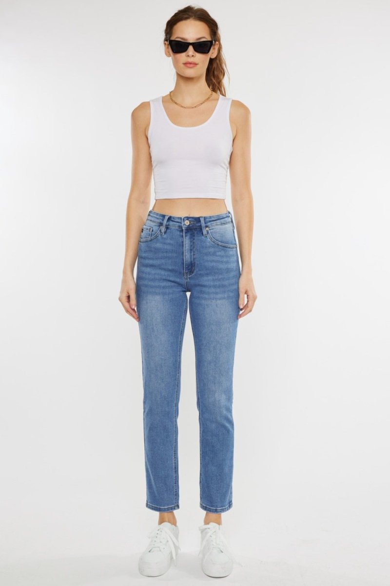 Kancan Full Size Cat's Whiskers High Waist Jeans - Bottoms