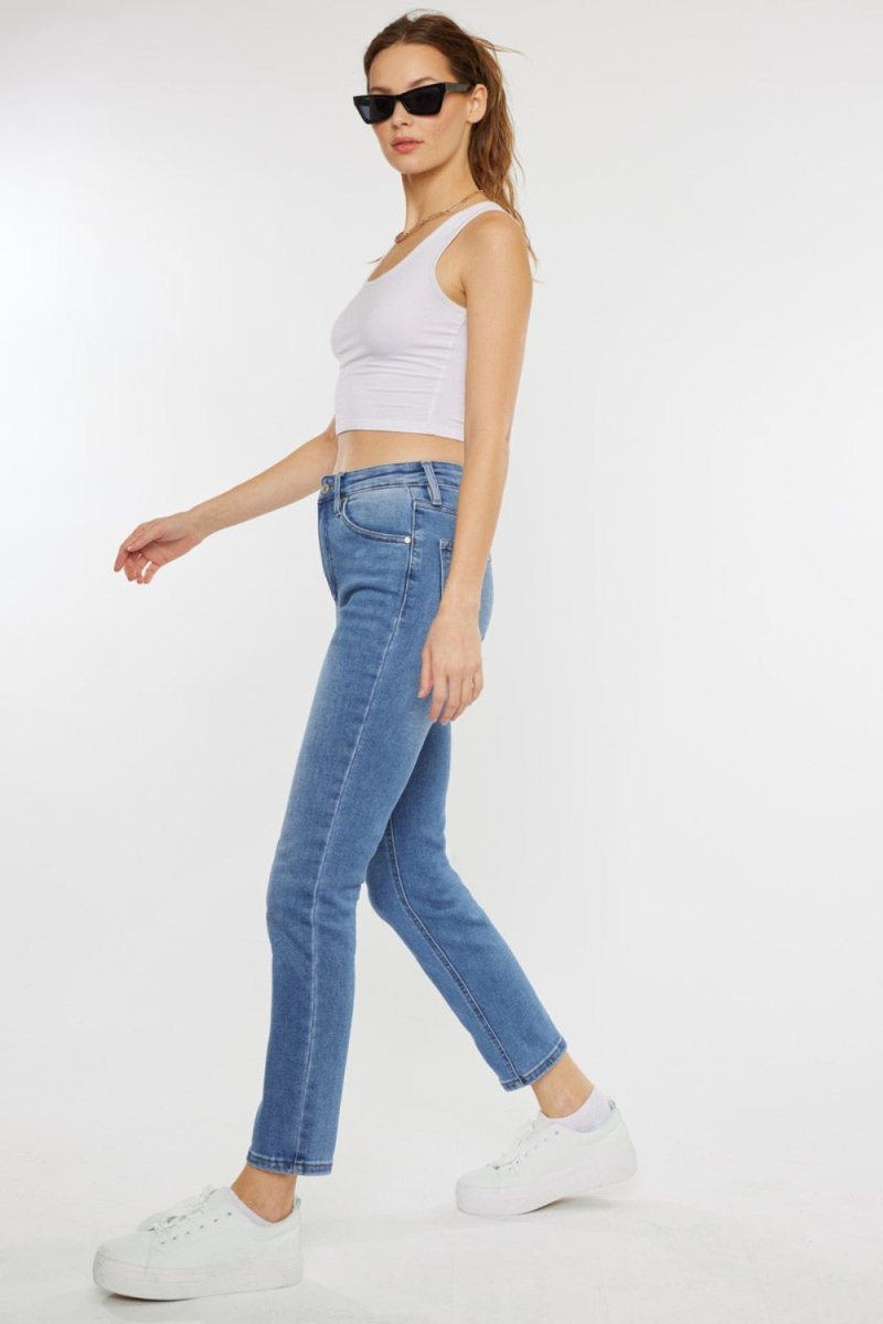 Kancan Full Size Cat's Whiskers High Waist Jeans - Bottoms