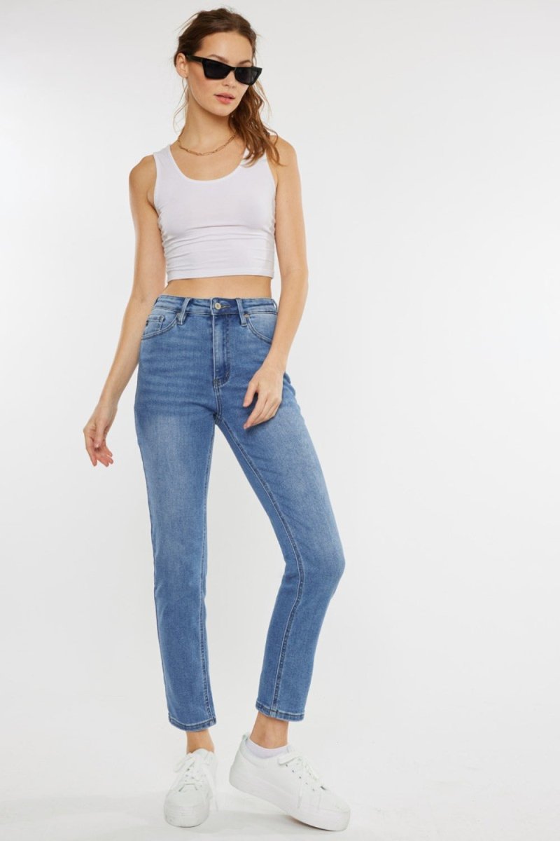 Kancan Full Size Cat's Whiskers High Waist Jeans - Bottoms