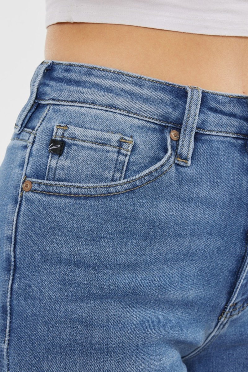 Kancan Full Size Cat's Whiskers High Waist Jeans - Bottoms