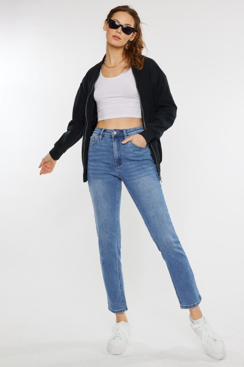 Kancan Full Size Cat's Whiskers High Waist Jeans - Bottoms