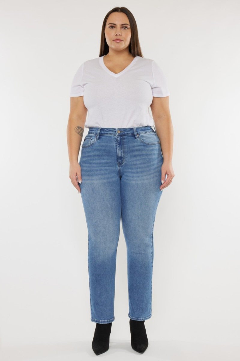Kancan Full Size Cat's Whiskers High Waist Jeans - Bottoms