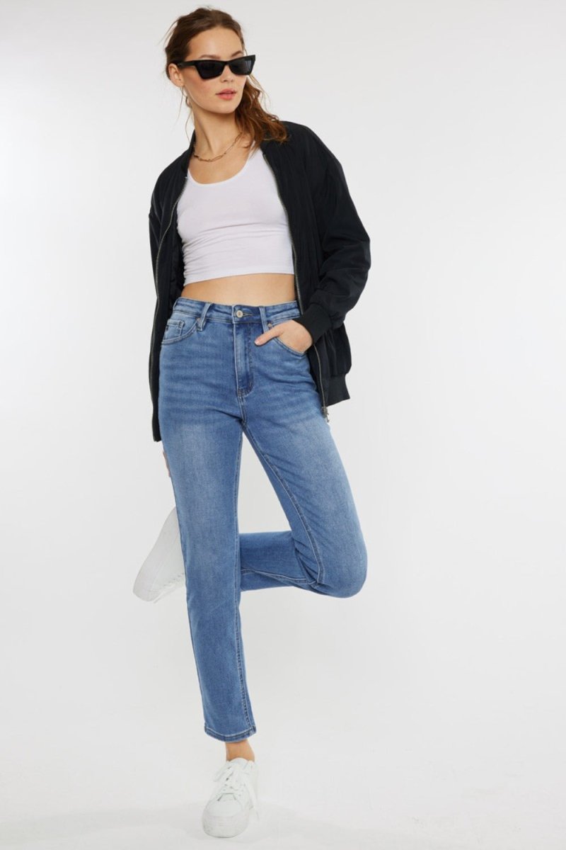 Kancan Full Size Cat's Whiskers High Waist Jeans - Bottoms