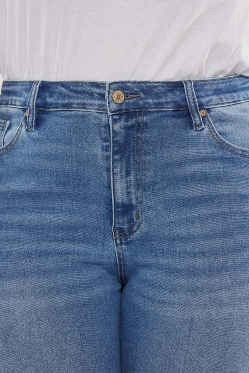 Kancan Full Size Cat's Whiskers High Waist Jeans - Bottoms