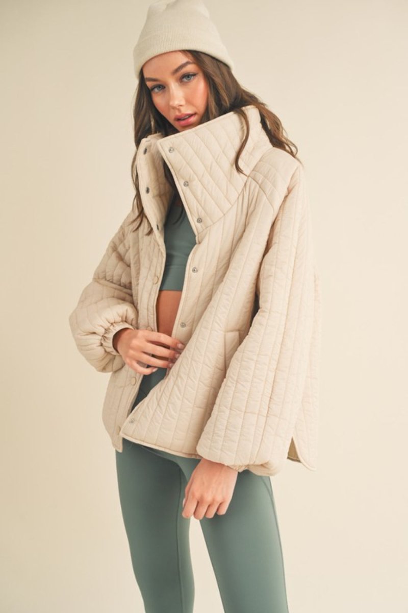 Kimberly C Classic Silhouette Quilted Snap Down Jacket - Outerwear