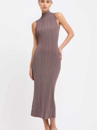 Knit turtleneck sleeveless sheath dress - Formal Dress