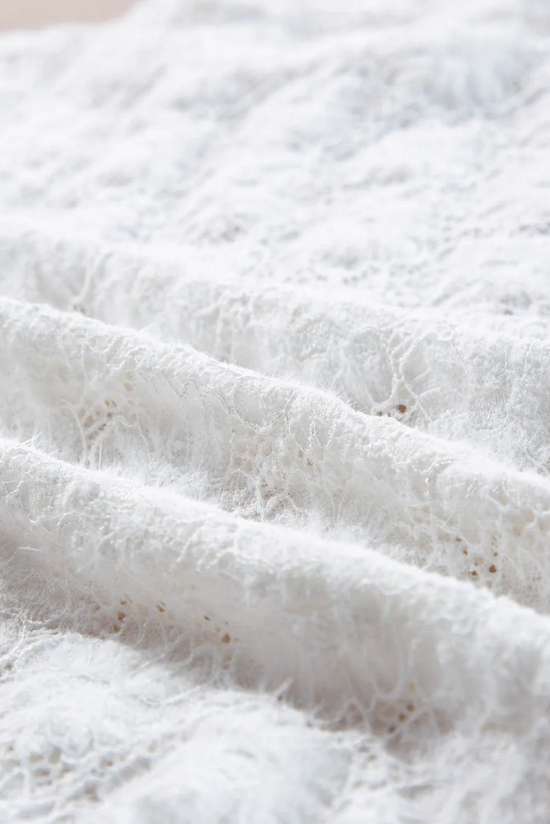 Lace Mock Neck Long Sleeve Top - Top