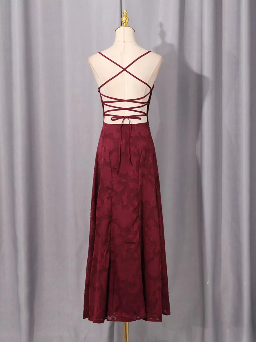 Lace Spaghetti Strap Maxi Dress - 