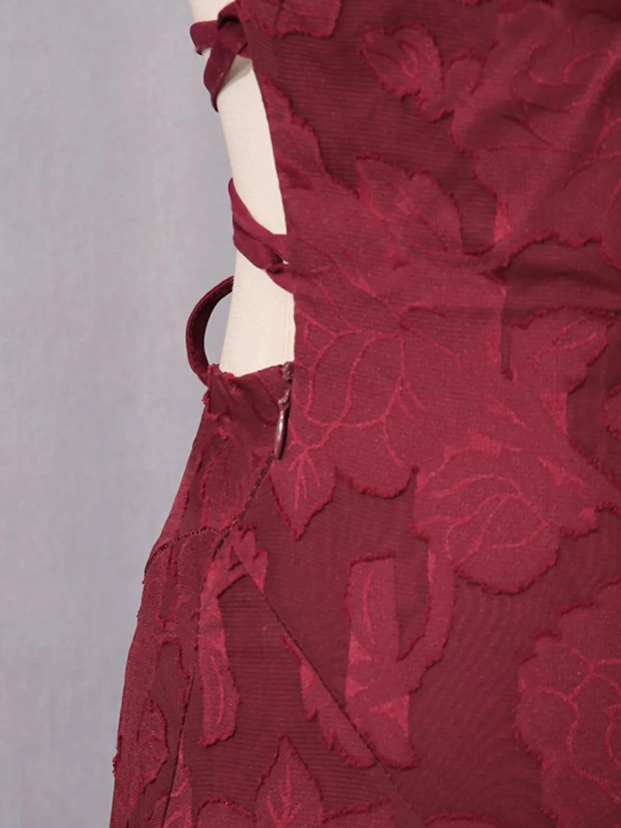 Lace Spaghetti Strap Maxi Dress - 
